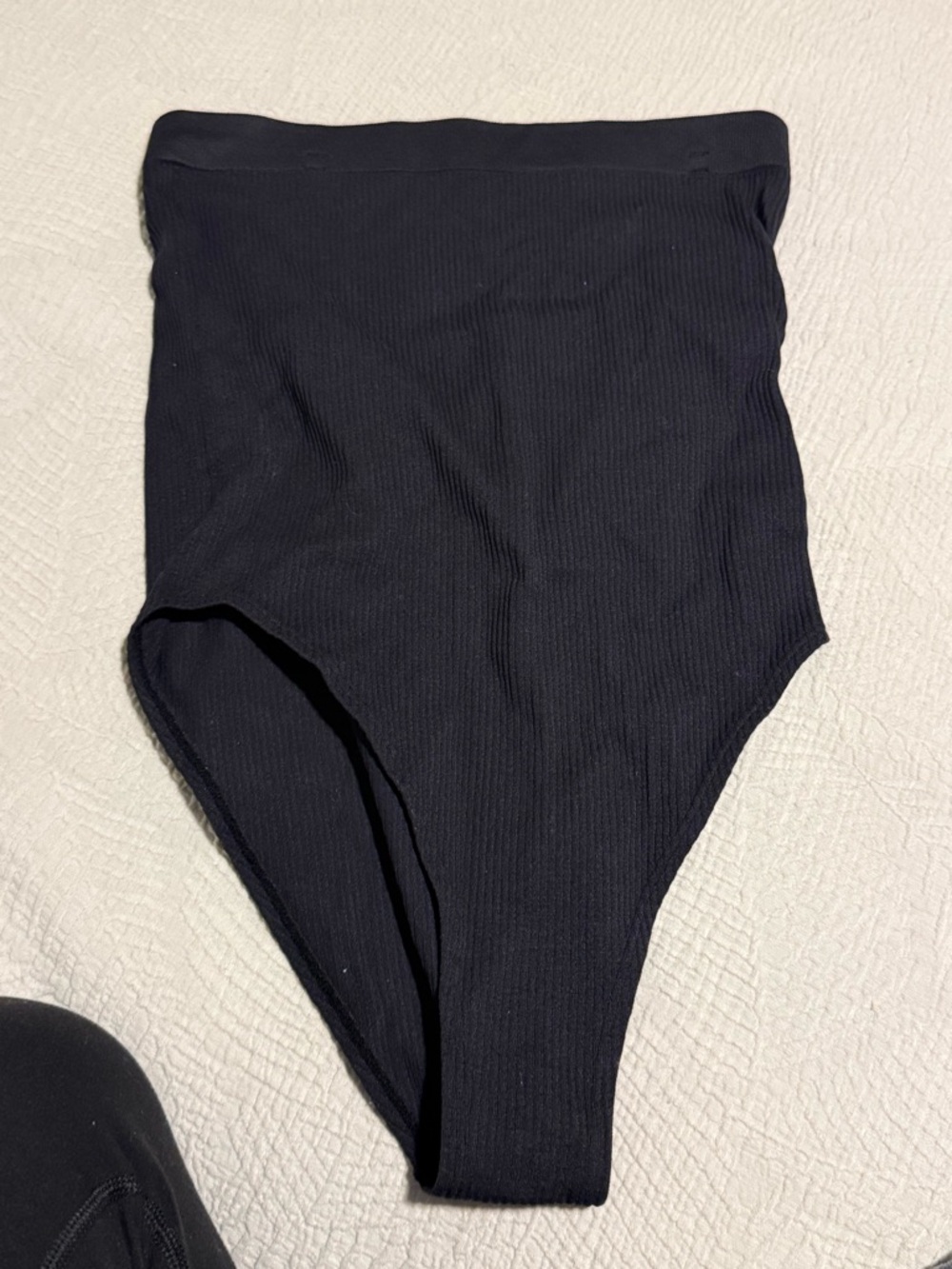Garage Black Ribbed Bodysuit Top